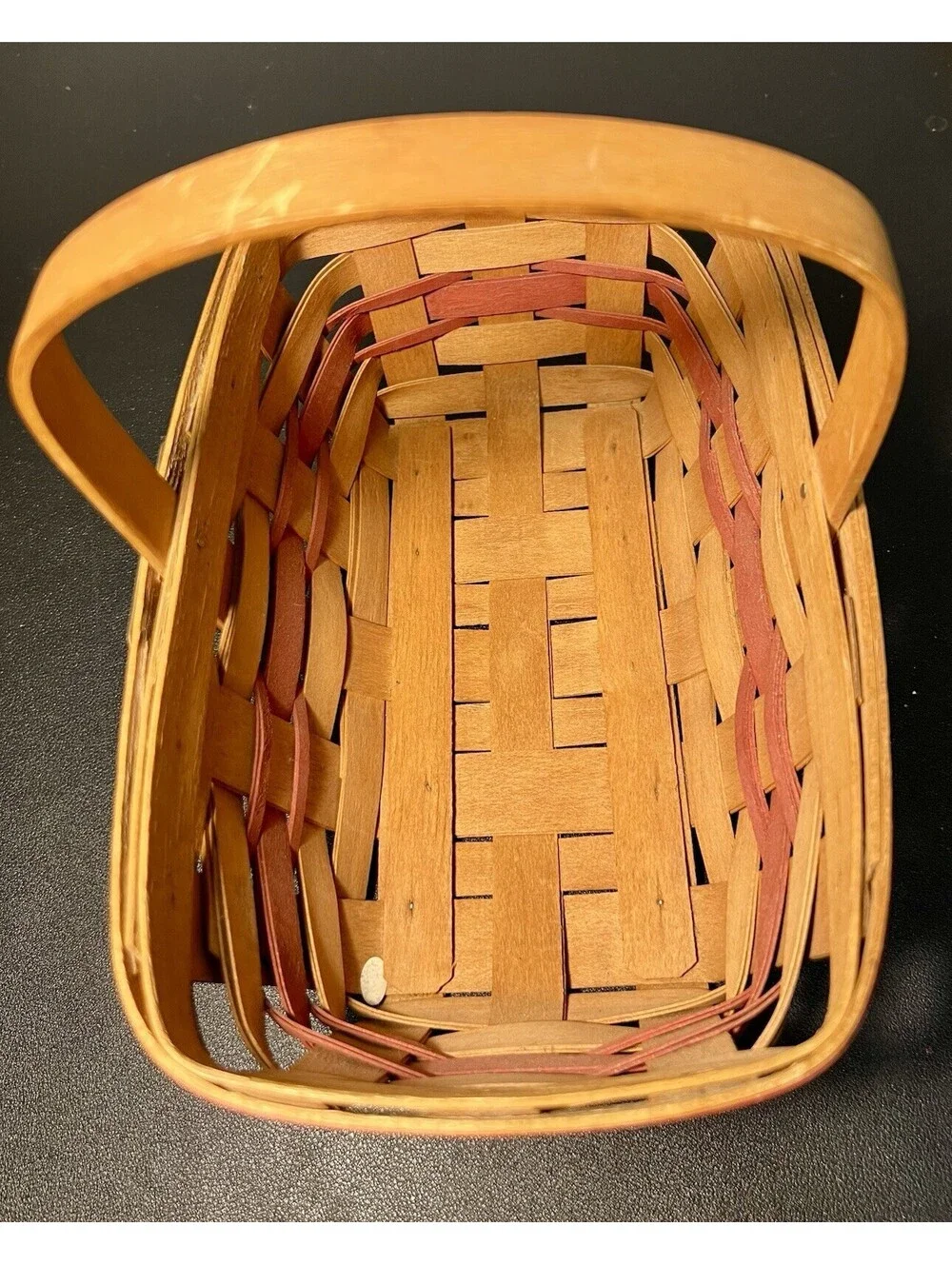 Longaberger 1990 Christmas Gingerbread Basket Signed Plastic Liner, 10x6.5”